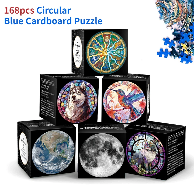 Puzzle Blank White - 20*20cm 168 Pieces of Thickened Blue