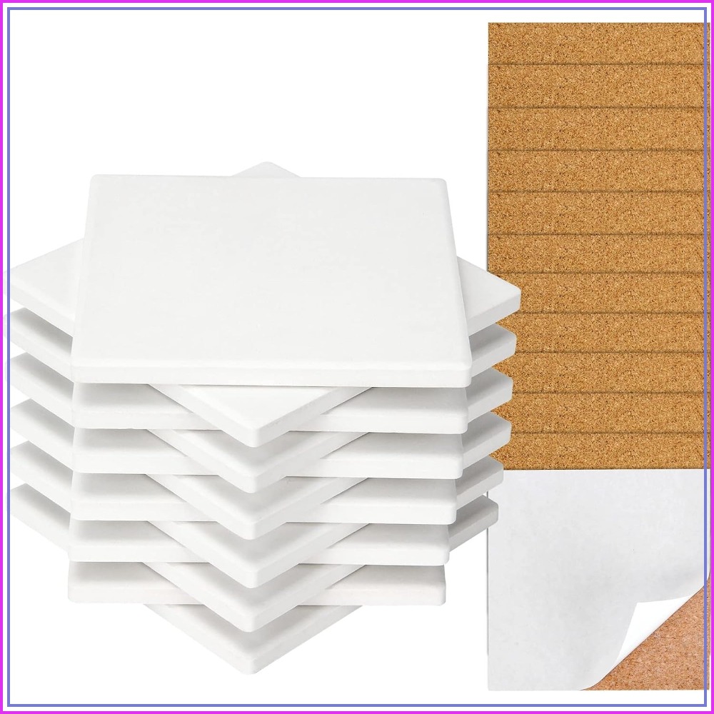 12 Pack Ceramic Coasters for C - مراجعة Ceramic Tile Blank وسعره