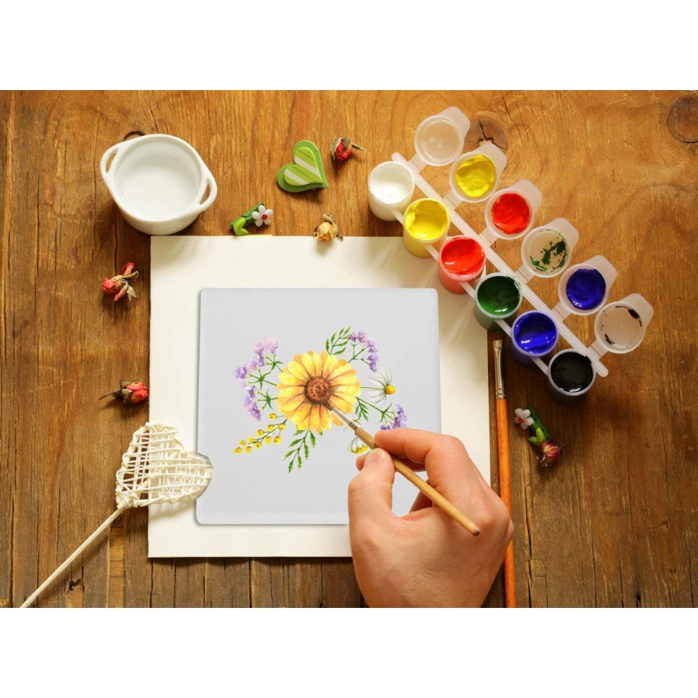 12 Pack Ceramic Coasters for C - مراجعة Ceramic Tile Blank وسعره