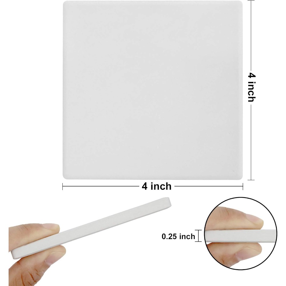 12 Pack Ceramic Coasters for C - مراجعة Ceramic Tile Blank وسعره