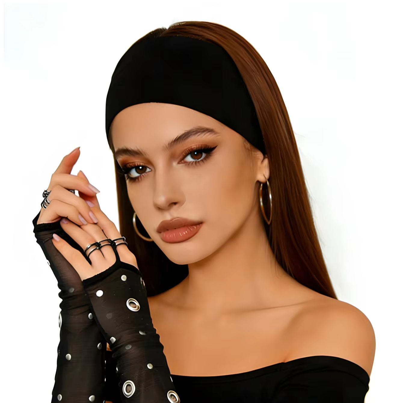 1pc Black and White Triangle H - مراجعة Bandana Blank White وسعره