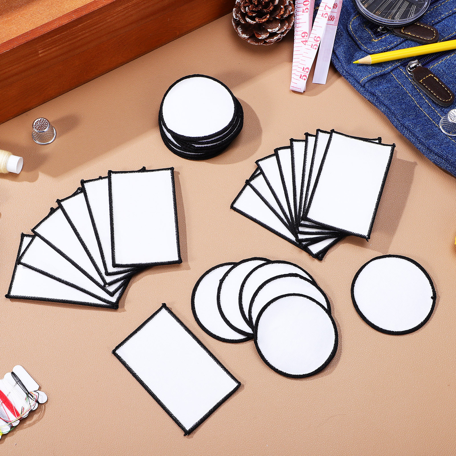 30Pcs Adhesive Blank Patches S - مراجعة Hat Sublimation Blank وسعره