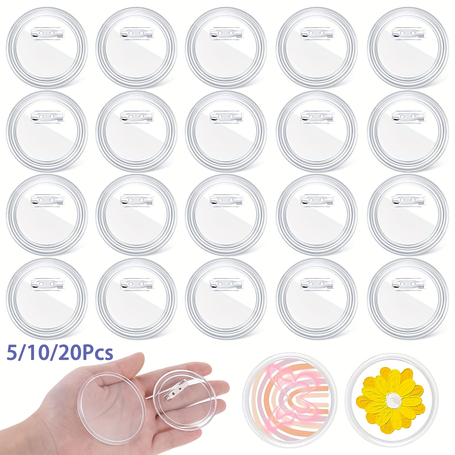 5-20PCS Buttons Blanks with Pi - مراجعة Button Badge Blank وسعره