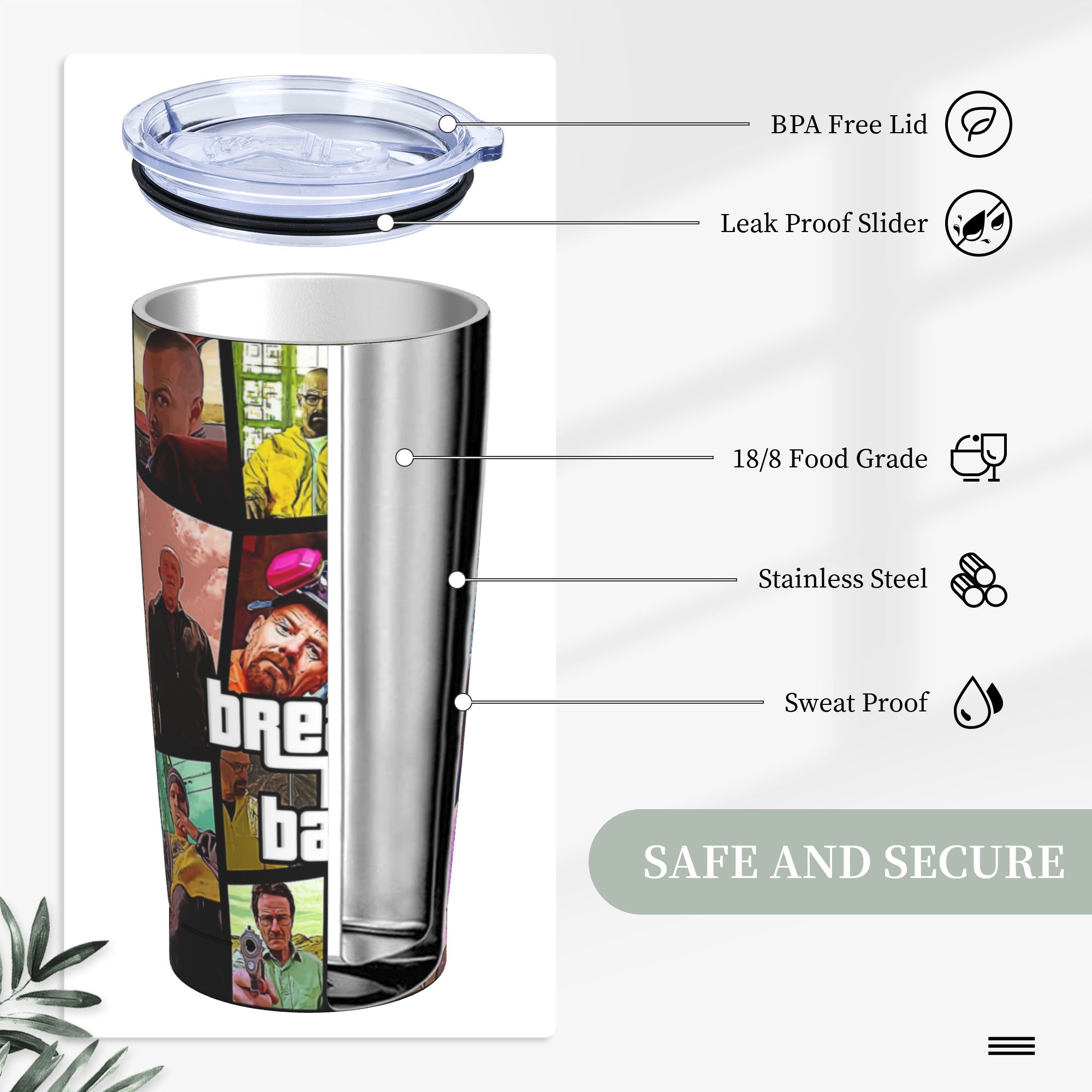Breaking Bad Walter White Post - مراجعة Tumbler 20Oz White وسعره