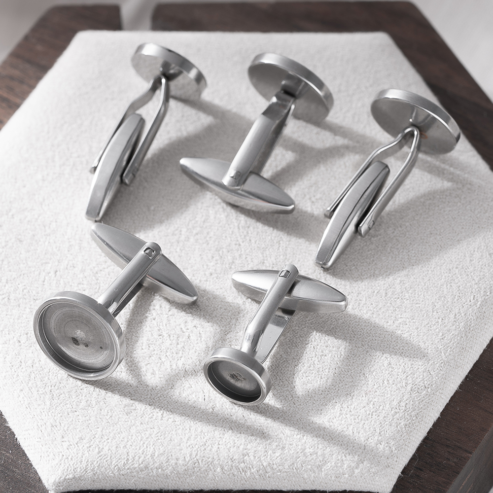 5Pcs Stainless Steel Cufflinks - مراجعة Metal Photo Panel وسعره