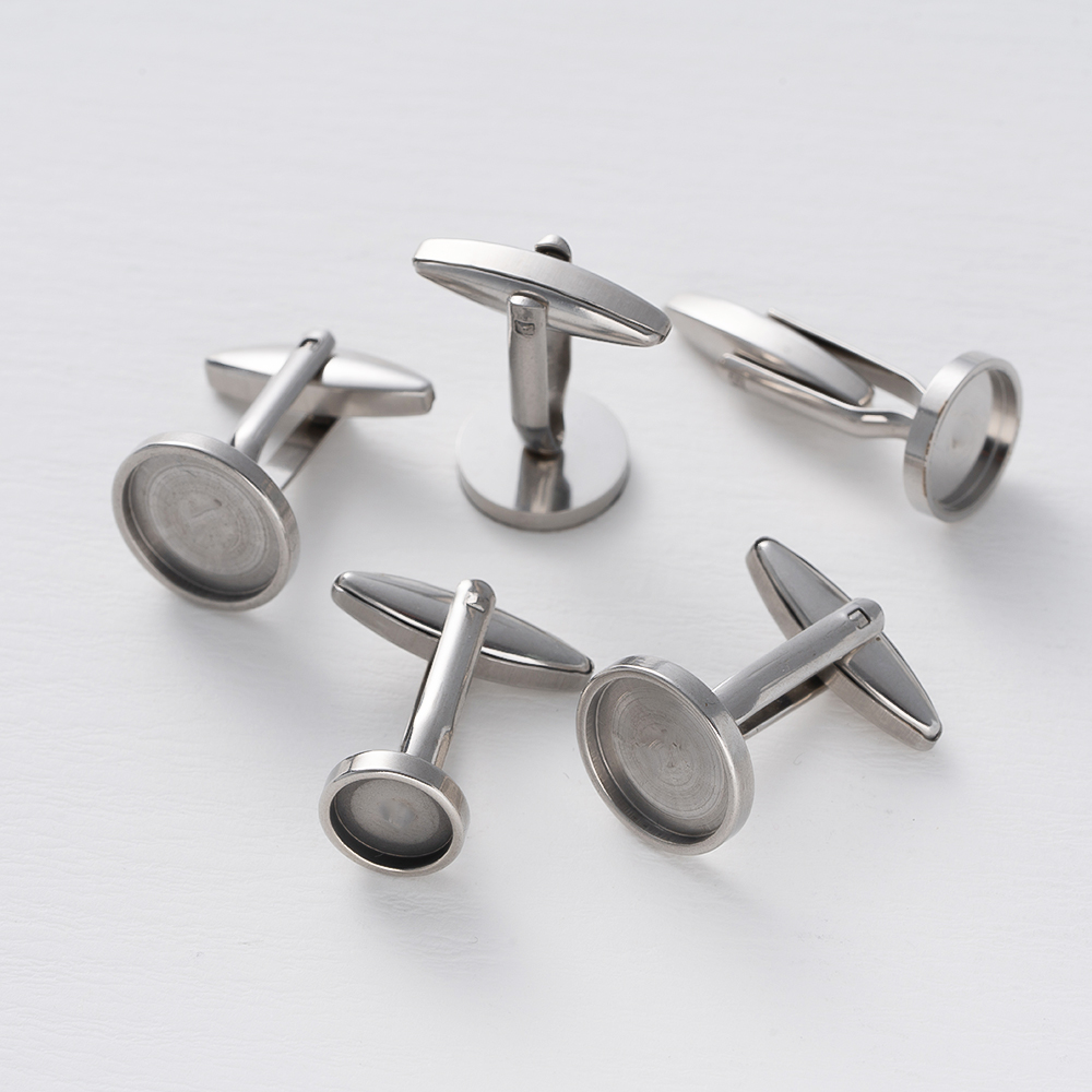 5Pcs Stainless Steel Cufflinks - مراجعة Metal Photo Panel وسعره