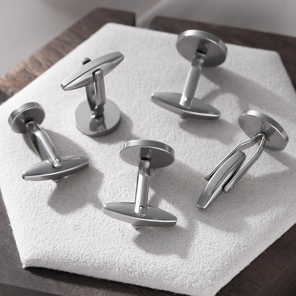 5Pcs Stainless Steel Cufflinks - مراجعة Metal Photo Panel وسعره