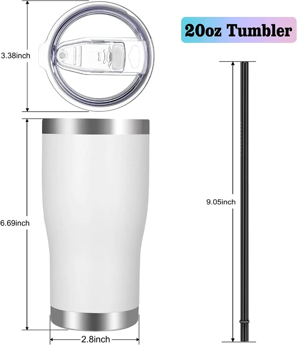 20oz Stainless Steel Tumbler w - مراجعة Tumbler 20Oz White وسعره