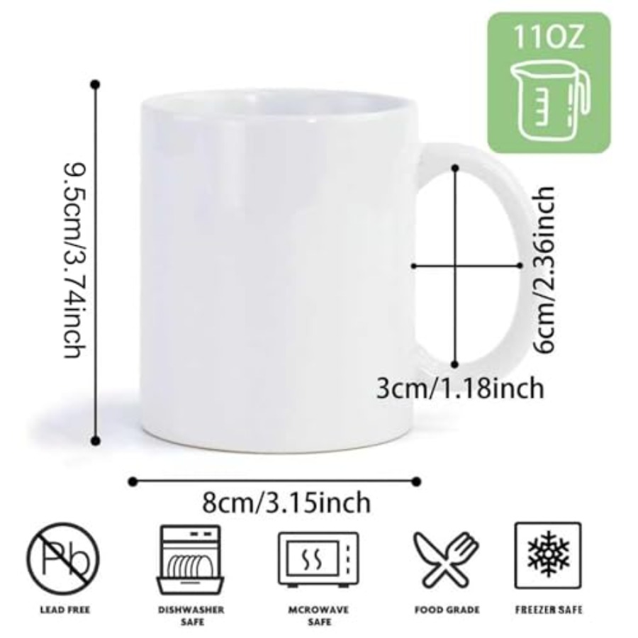 36pcs Sublimation Mugs 11oz Wh - مراجعة Sublimation Mug White وسعره