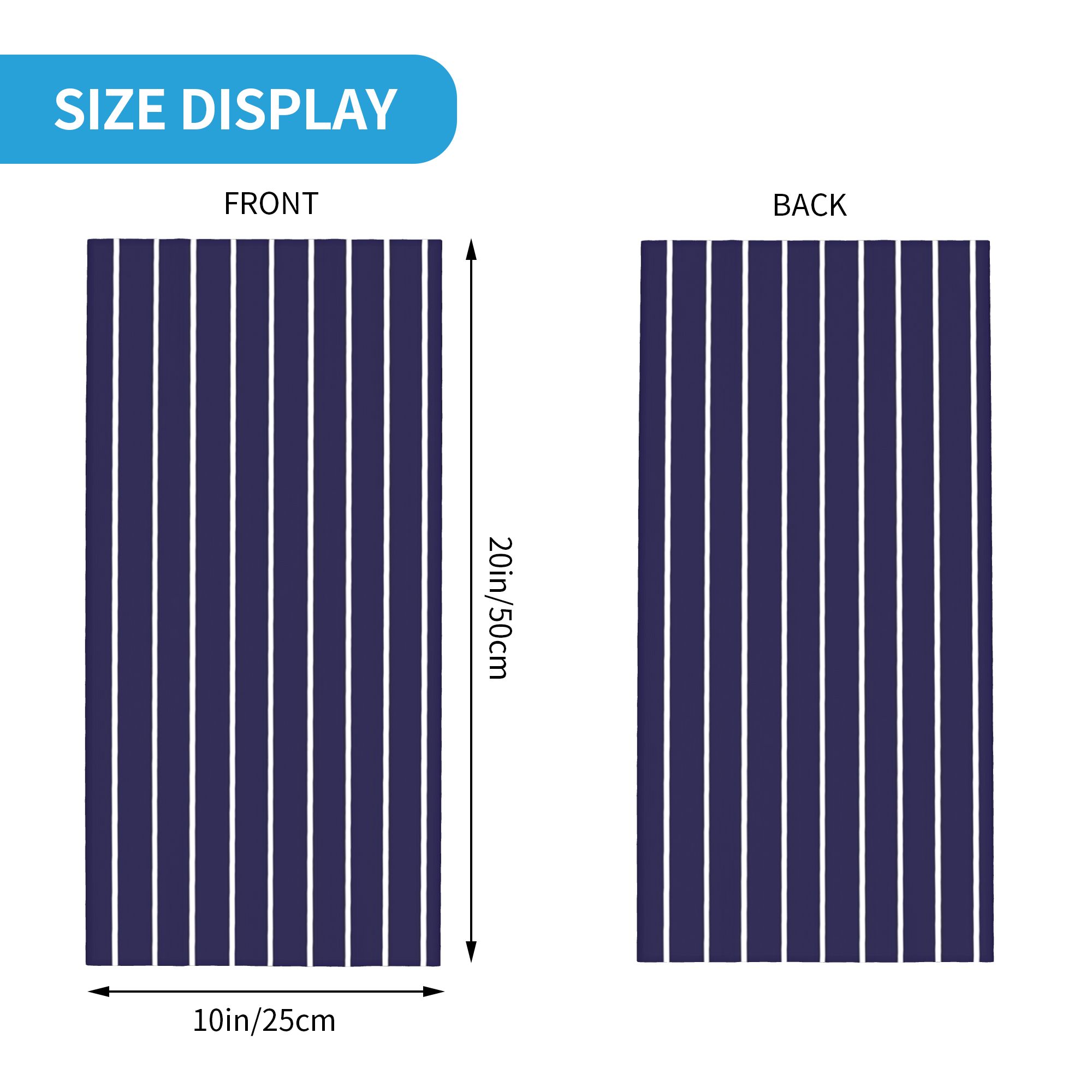 Navy Blue and White stripes Pi - مراجعة Bandana Blank White وسعره
