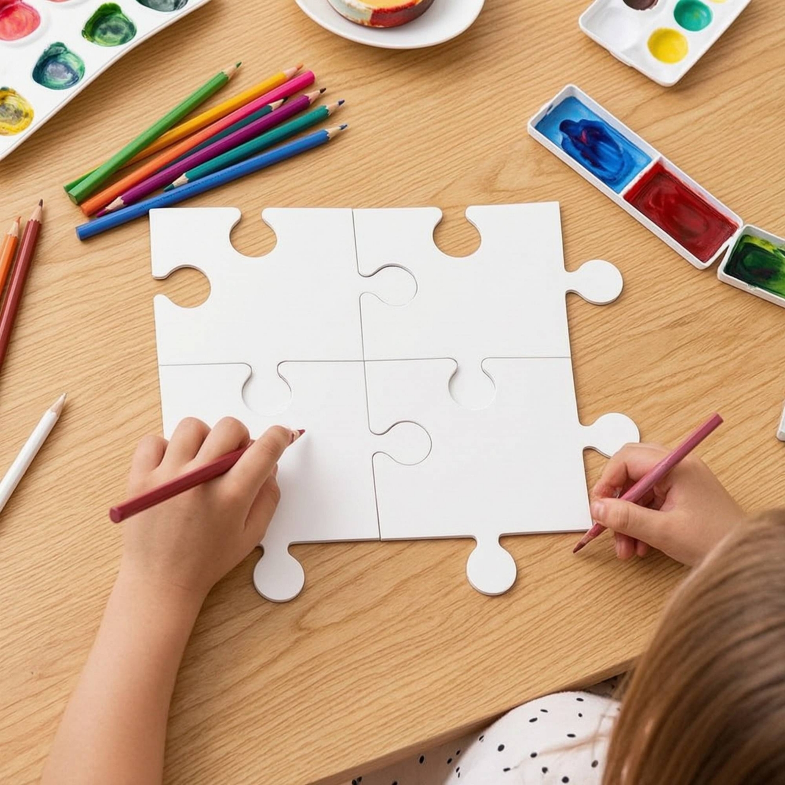 24 Pieces Blank Cardboard Puzz - مراجعة Puzzle Blank White وسعره