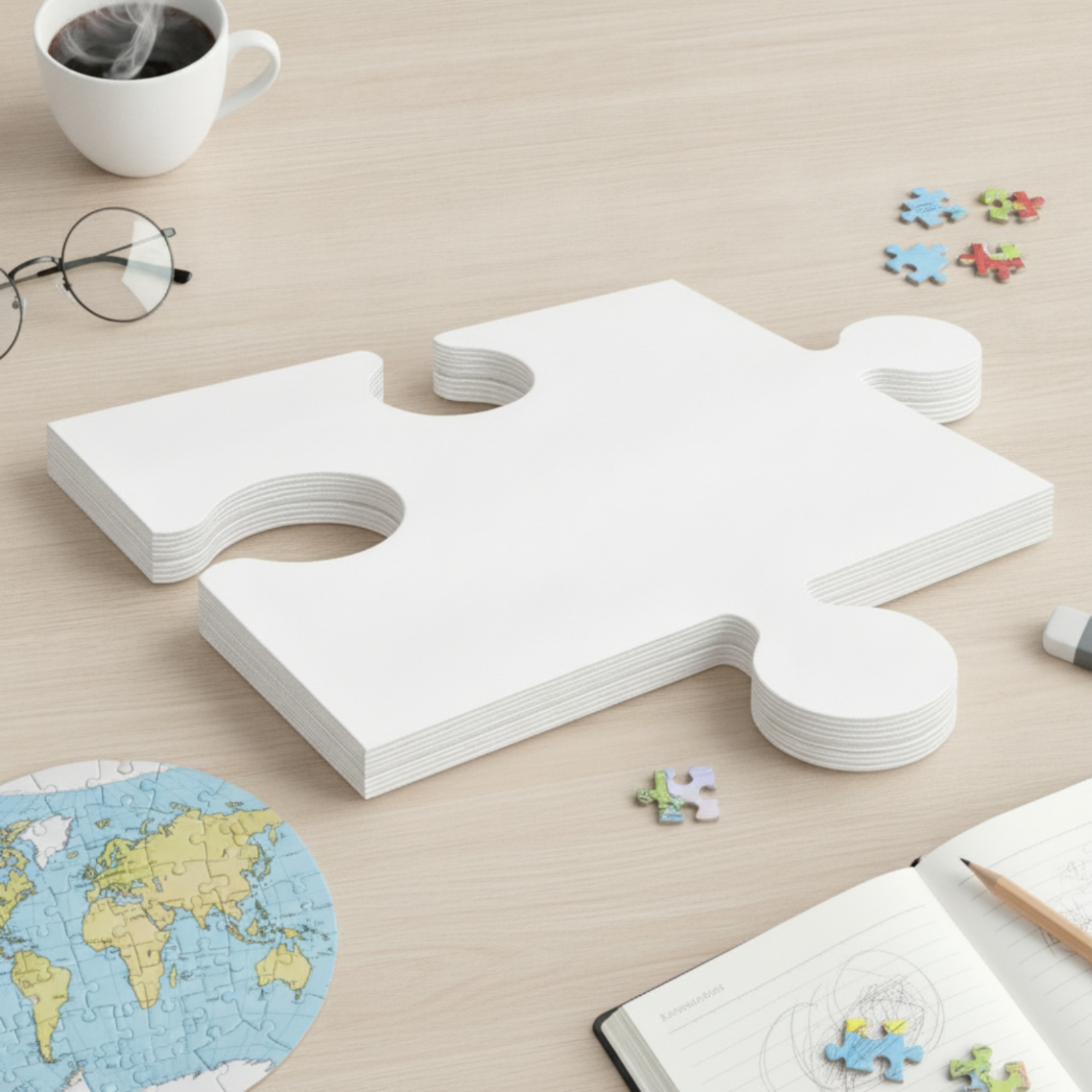 24 Pieces Blank Cardboard Puzz - مراجعة Puzzle Blank White وسعره