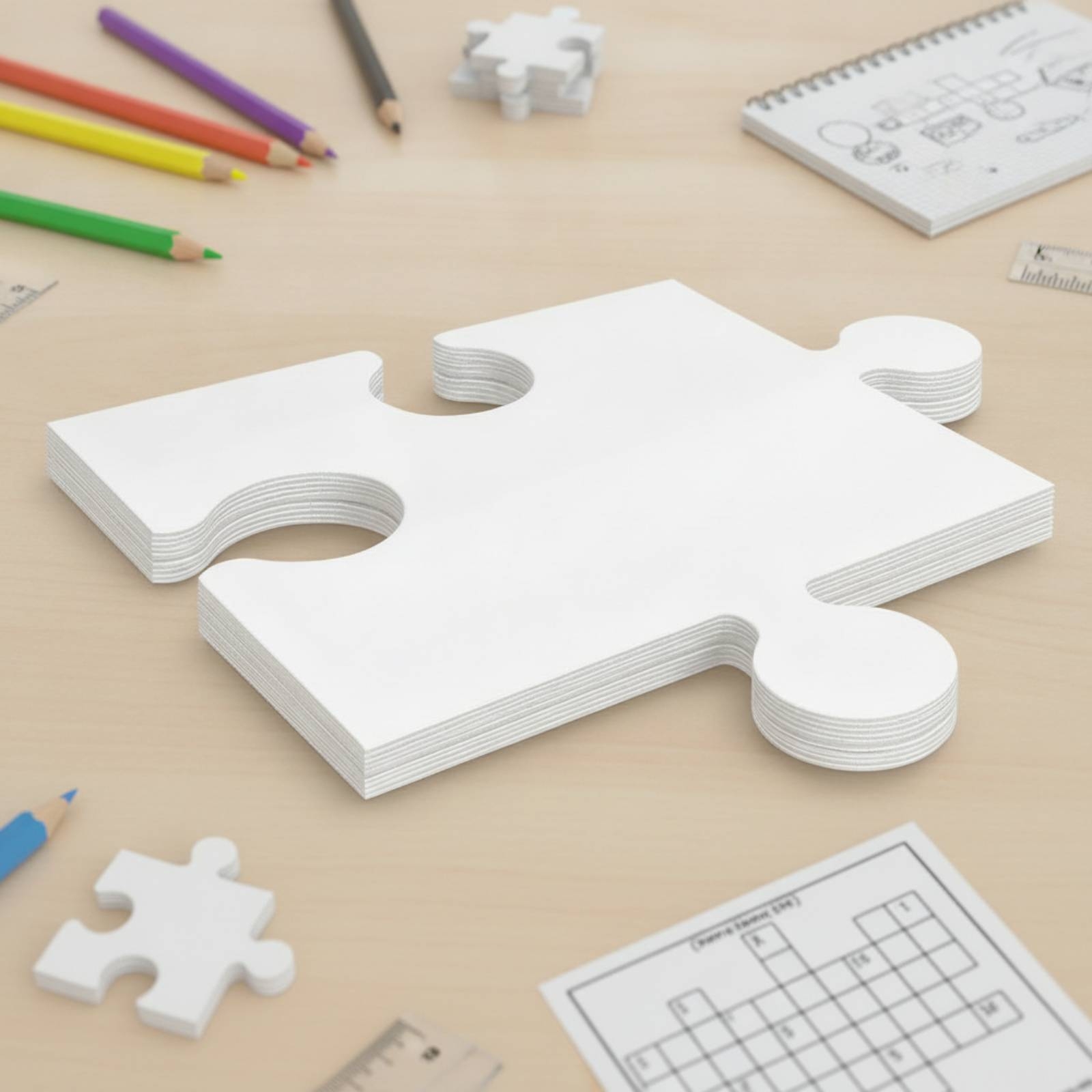 24 Pieces Blank Cardboard Puzz - مراجعة Puzzle Blank White وسعره