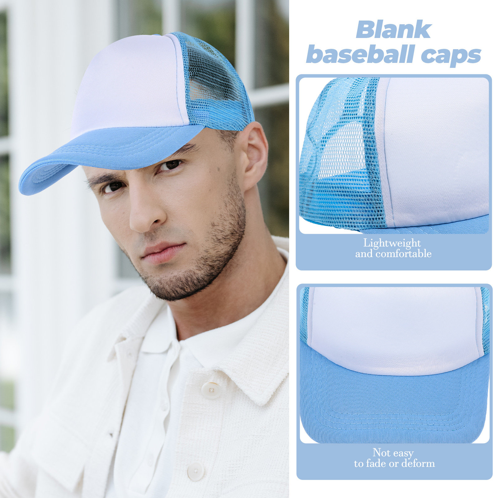 10Pcs Blank Mesh Baseball Caps - مراجعة Hat Sublimation Blank وسعره