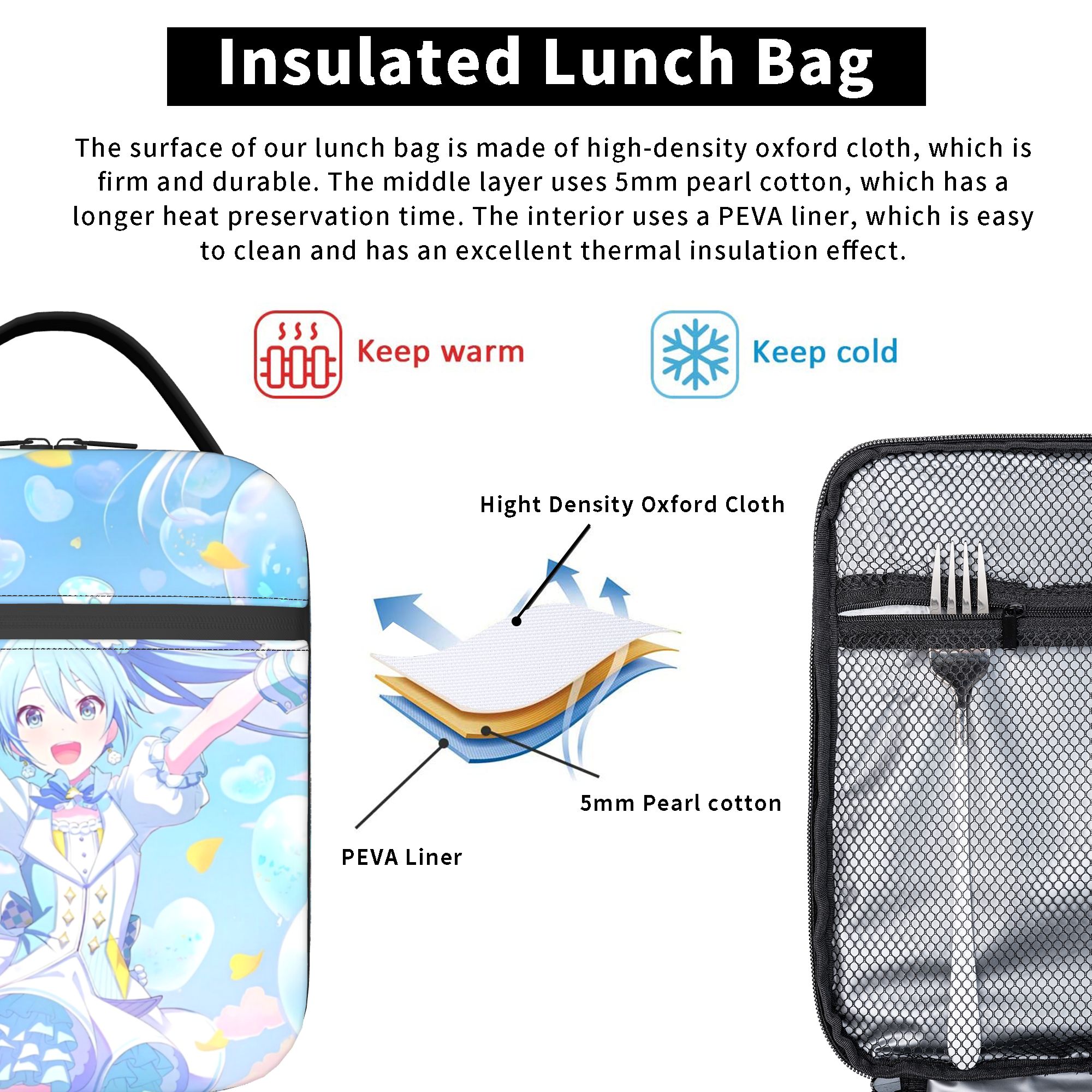 Hatsune Miku Trained Insulated - مراجعة Tote Bag Sublimation وسعره