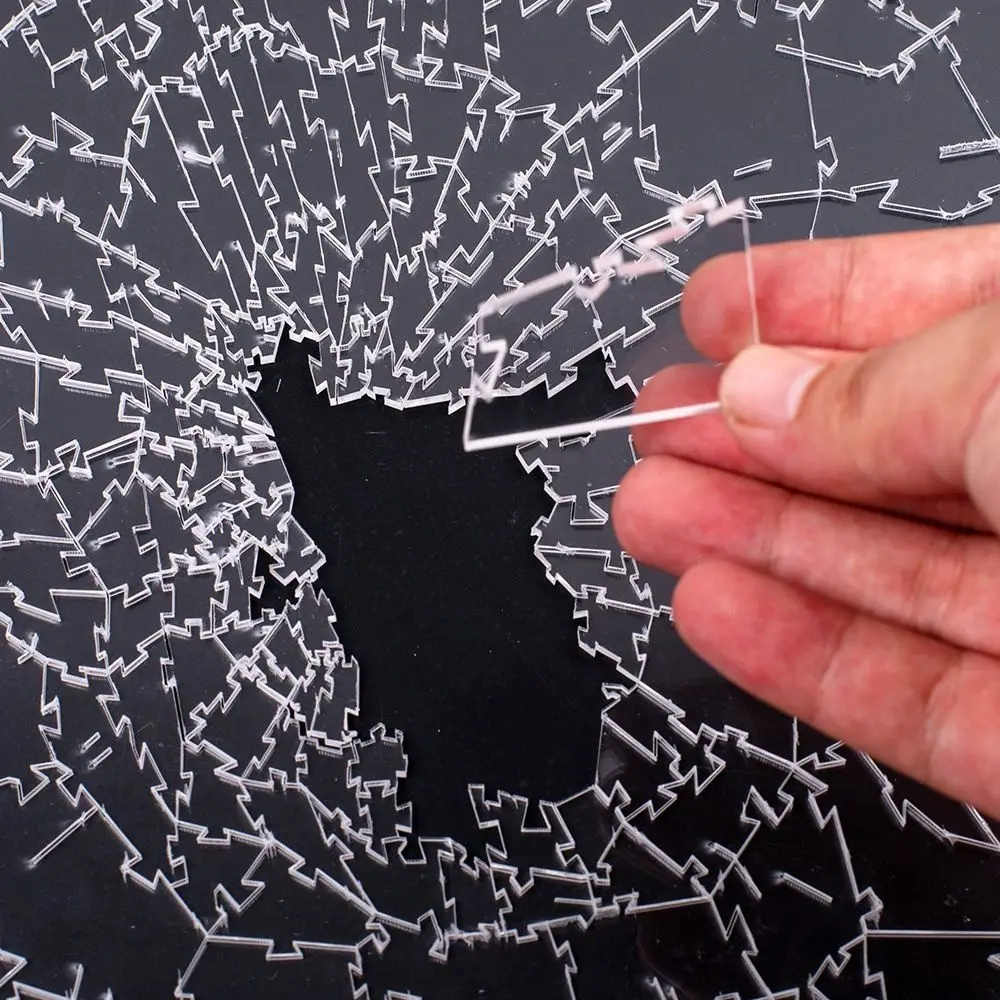 Acrylic Broken Glass Jigsaw Pu - مراجعة Puzzle Blank White وسعره