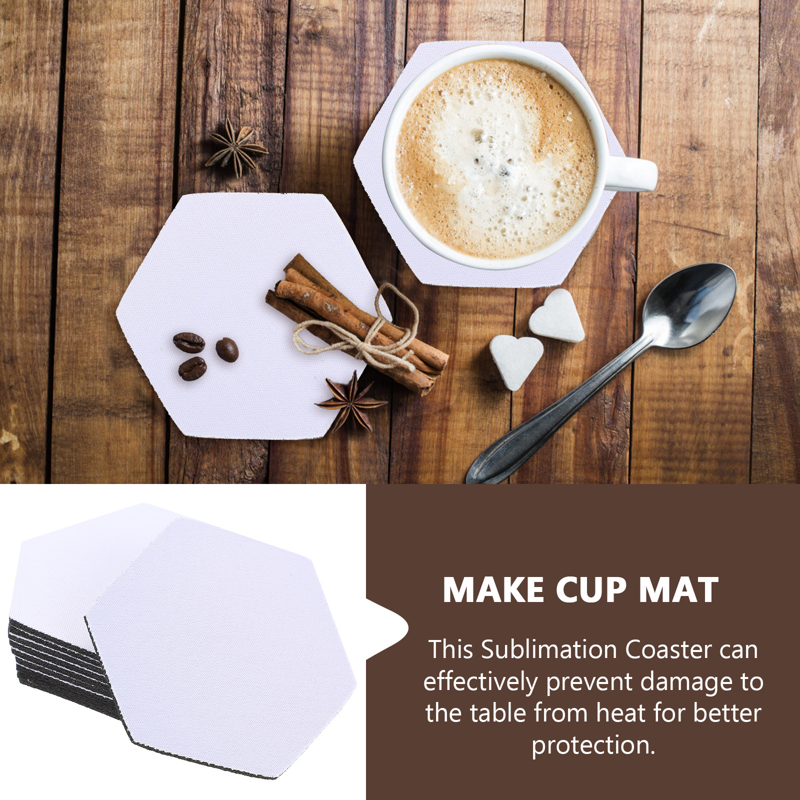 10Pcs Sublimation Blank Coaste - مراجعة Coaster Sublimation Blank وسعره