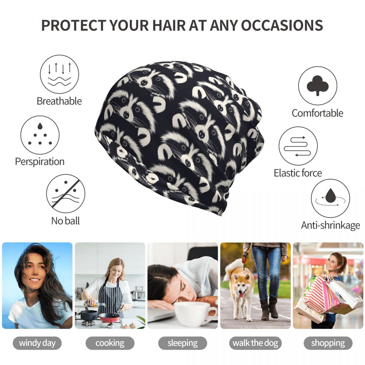 Black And White Raccoon Face P - مراجعة Bandana Blank White وسعره