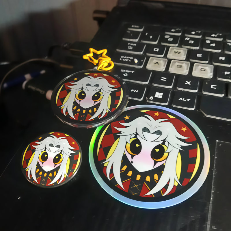 Cute Pierrot Clown Anime Merch - مراجعة Button Badge Blank وسعره