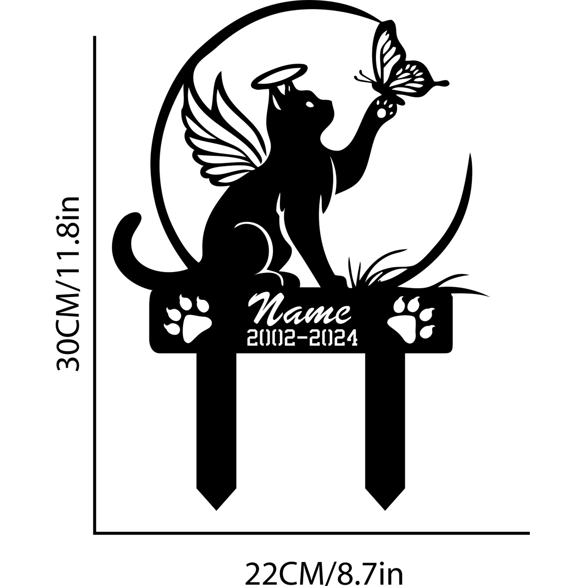 Cat Garden Stake - Metal Cat w - مراجعة Yard Sign Blank وسعره