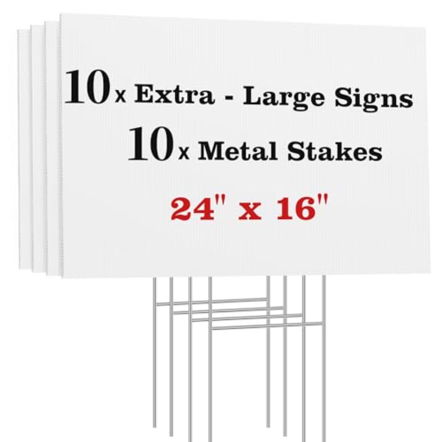 Blank Yard Signs with Stakes,  - مراجعة Yard Sign Blank وسعره