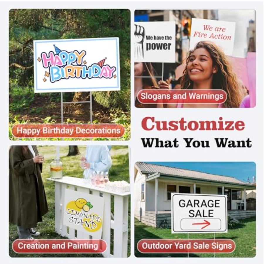 Blank Yard Signs with Stakes,  - مراجعة Yard Sign Blank وسعره